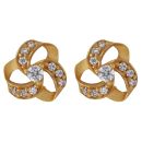 22ct Yellow Gold Cubic Zirconia Knot Stud Earrings