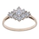 9ct Yellow Gold Cubic Zirconia Cluster Ring