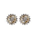 14ct Yellow Gold 2.52ct Brilliant Cut Diamond Cluster Earrings