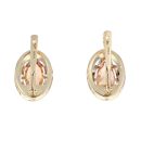 14ct Yellow Gold & White Gold Orange Gemstone Stud Drop Earrings