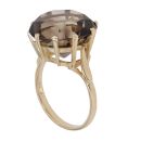9ct Yellow Gold Large Smoky Quartz Single Stone Ring