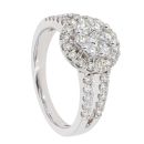 9ct White Gold 1.00ct Diamond Cluster Ring