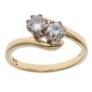 18ct Yellow Gold 0.50ct Brilliant Cut Diamond Two Stone Ring
