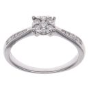 9ct White Gold 0.25ct Brilliant Cut Diamond Cluster Ring
