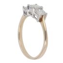 9ct Yellow Gold 1.00ct Princess Cut Diamond Trilogy Ring