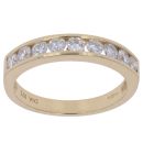 18ct Yellow Gold 0.75ct Brilliant Cut Diamond Half Eternity Ring