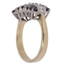 18ct Yellow Gold 0.40ct Brilliant Cut Diamond and Sapphire Three Row Ring