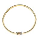 18ct Yellow, White And Rose Gold 0.15ct Diamond Bangle