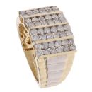 9ct Yellow And White Gold 0.20ct Diamond Signet Ring