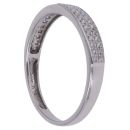 18ct White Gold 0.16ct Brilliant Cut Diamond Two Row Fancy Ring