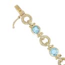 9ct Yellow Gold Blue Topaz Fancy Bracelet 7"