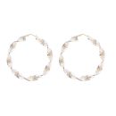 14ct Yellow and White Gold Greek Key Hoop Earrings