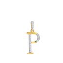 22ct Yellow Gold Initial P Cubic Zirconia Pendant