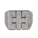 Silver Cubic Zirconia Signet Ring by Icesia