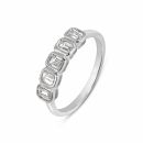 9ct White Gold 0.50ct Emerald Cut Lab Grown Diamond Five Stone Ring