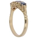 18ct Yellow Gold 0.08ct Diamond and Sapphire Three Stone Ring