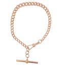 9ct Rose Gold Albert T-Bar Bracelet 8.5"