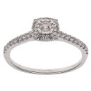 9ct White Gold 0.25ct Brilliant Cut Diamond Cluster Ring