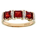 9ct Yellow Gold Garnet and Diamond Dress Ring