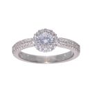 Sterling Silver Cubic Zirconia Cluster Ring by Icesia
