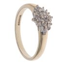 9ct Yellow Gold 0.18ct Brilliant Cut Diamond Cluster Ring
