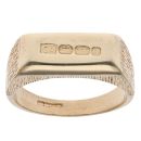 9ct Yellow Gold Bark Effect Signet Ring