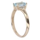 9ct Yellow Gold 0.02ct Diamond And Created Topaz Single Stone Ring