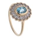 9ct Yellow and White Gold Blue Topaz Fancy Ring