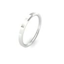 9ct White Gold Soft Chamfered Edge Wedding Band 2mm