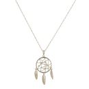 9ct Yellow Gold 0.05ct Diamond Dreamcatcher Pendant and Chain 18"