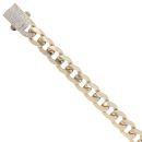 9ct Yellow Gold Cubic Zirconia Curb Bracelet 8.5"