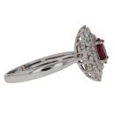 9ct White Gold 0.54ct Diamond And Ruby Ring