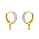 22ct Yellow Gold  Cubic Zirconia Hoop earring with dropper