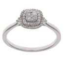 9ct White Gold 0.20ct Brilliant and Single Cut Diamond Cluster Ring