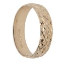 9ct Yellow Gold Patterned Wedding Band 4mm