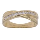 18ct Yellow Gold 0.25ct Brilliant Cut Diamond Crossover Ring