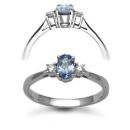 18ct White Gold D 0.08ct Tanzanite-0.39ct 3 Stone Ring