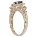 14ct Yellow Gold Cubic Zirconia and Sapphire Solitaire Ring