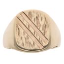 9ct Yellow Gold Square Stripe Signet Ring