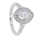 18ct White Gold Est 1.19cts Diamond Marquise Cluster Ring by Anya Belle
