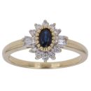 18ct Yellow Gold 0.25ct Diamond and Sapphire Cluster Ring