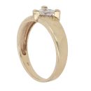 9ct Yellow Gold Cubic Zirconia Triangle Single Stone Ring