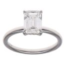 9ct White Gold 2.08ct Emerald Cut Lab Grown Diamond Solitaire Ring