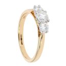 18ct Yellow Gold Certificated Diamond Trilogy Ring