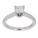 Vera Wang 18ct White Gold 0.57ct Princess and Brilliant Cut Diamond Solitaire Ring