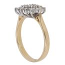 18ct Yellow Gold 0.75ct Brilliant and Baguette Cut Diamond Cluster Ring