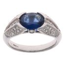 18ct White Gold 0.52ct Brilliant Cut Diamond and Sapphire Fancy Ring