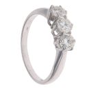 18ct White Gold 1.00ct Brilliant Cut Diamond Trilogy Ring