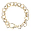 9ct Yellow Gold Cubic Zirconia Belcher Bracelet 8.5"
