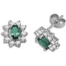 18ct White Gold Diamond 0.52ct Emerald 1.25ct Diamond Earrings
